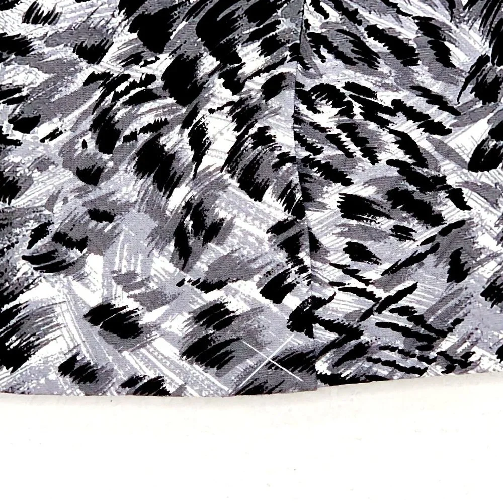 Talbots Gray Black Straight Skirt NWT $119 Animal Print 2-Way Front Zip